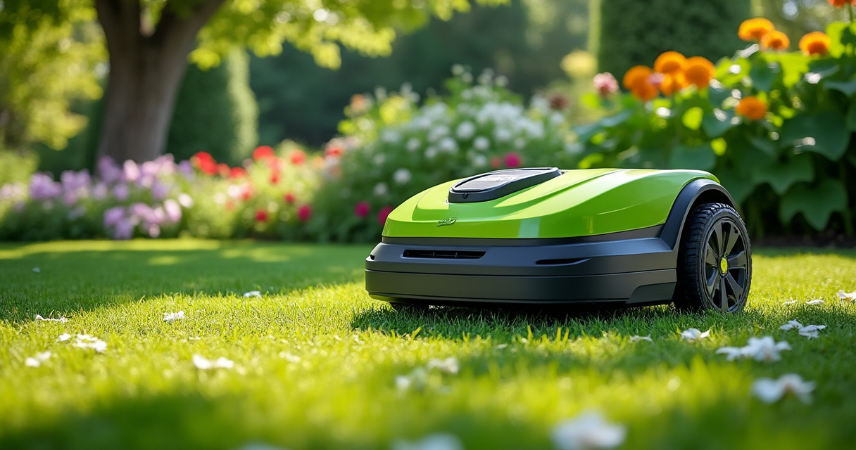 Smarte Gartengeräte mit App-Steuerung im vernetzten Garten
