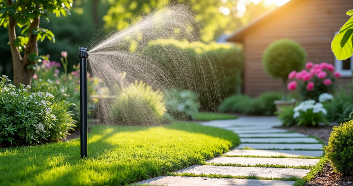 Smarte Wetterstation auf Gartenstab mit App auf Smartphone